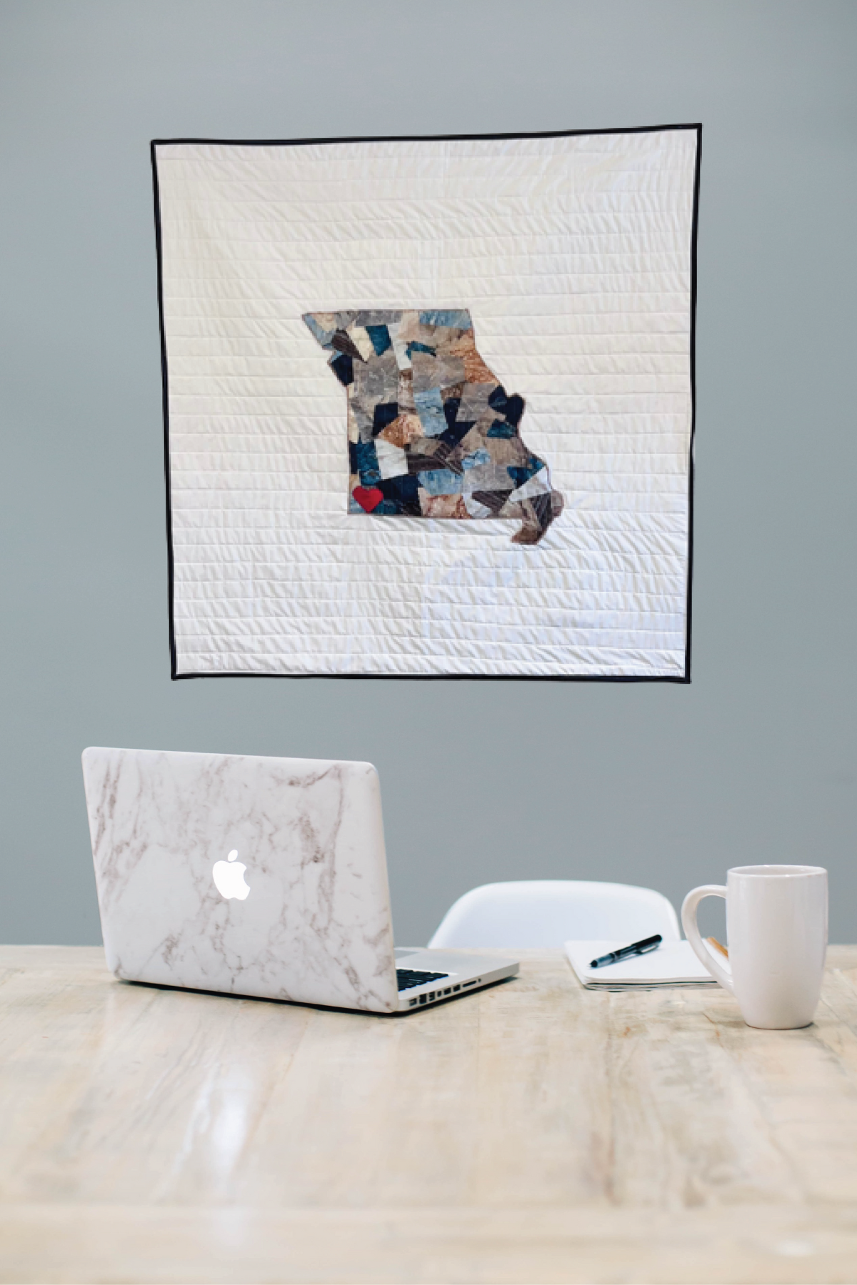 Quilted Wall Hanging: State Outline Collage