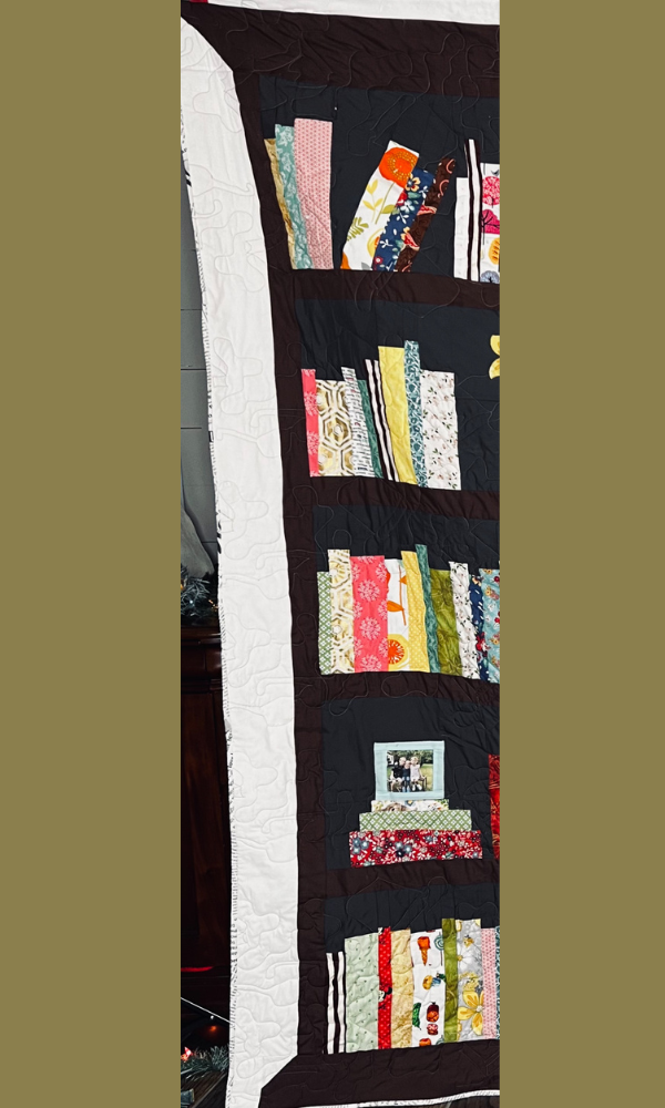 Borders on a bookshelf quilt.