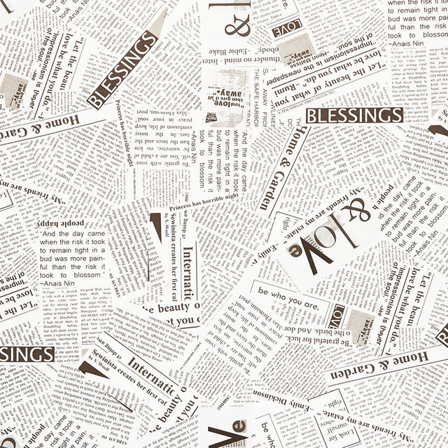 Newspaper print fabric from Missouri Star Quilt Company.